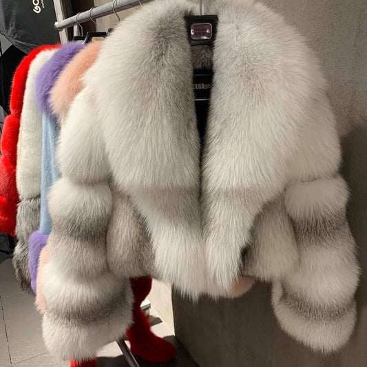 Golden Island Fox Fur Short Coat