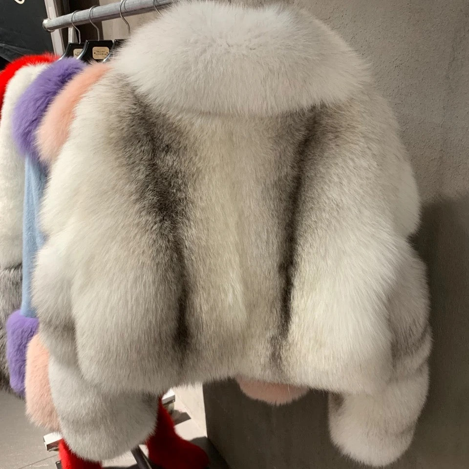 Golden Island Fox Fur Short Coat