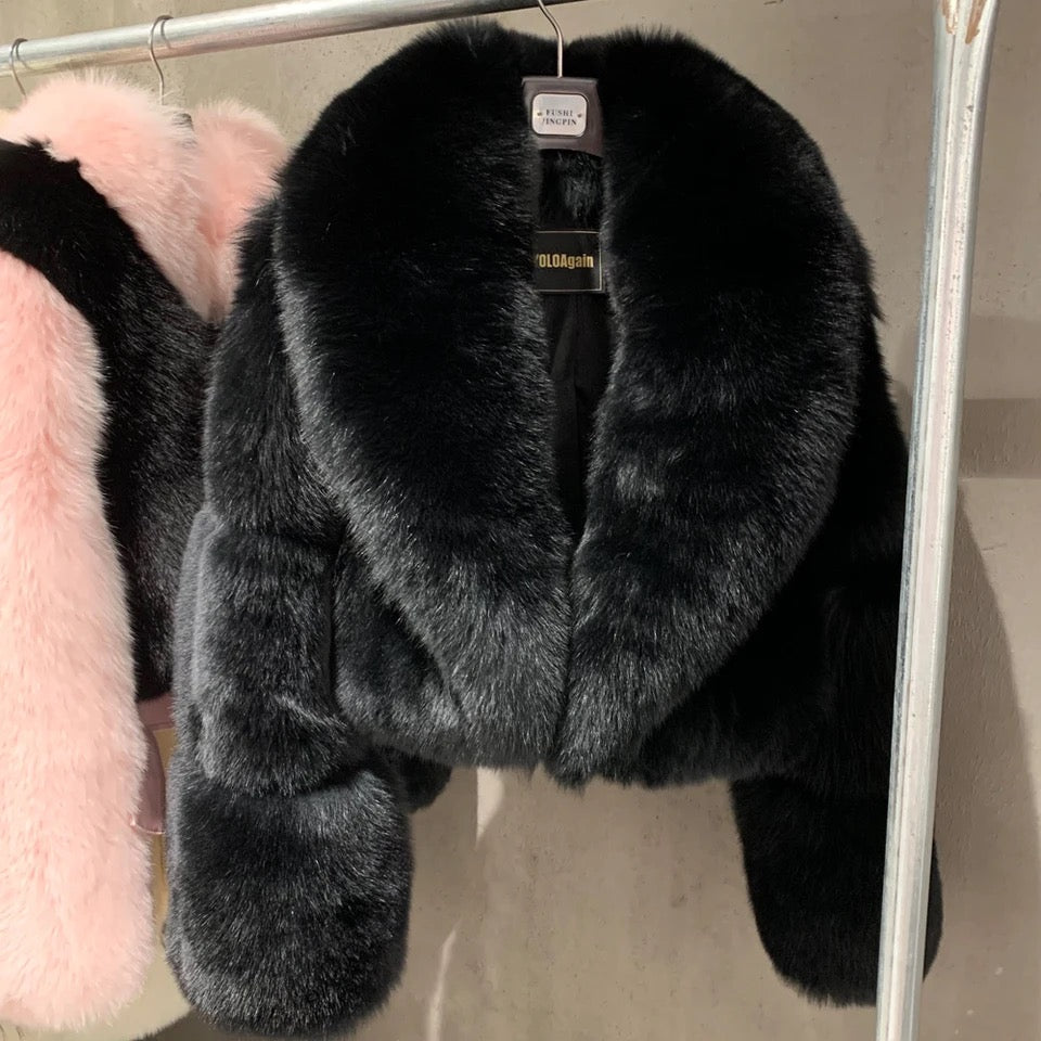 Golden Island Fox Fur Short Coat